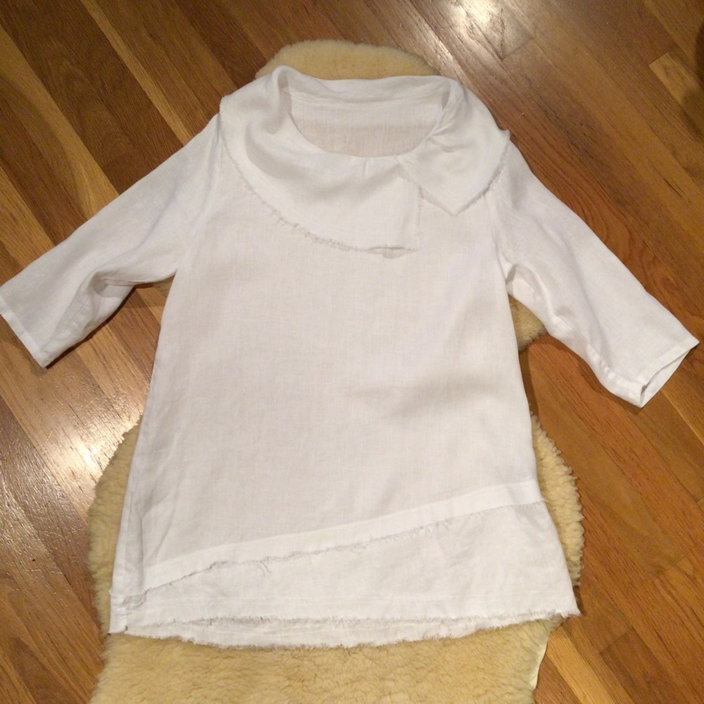 Match Point white linen top